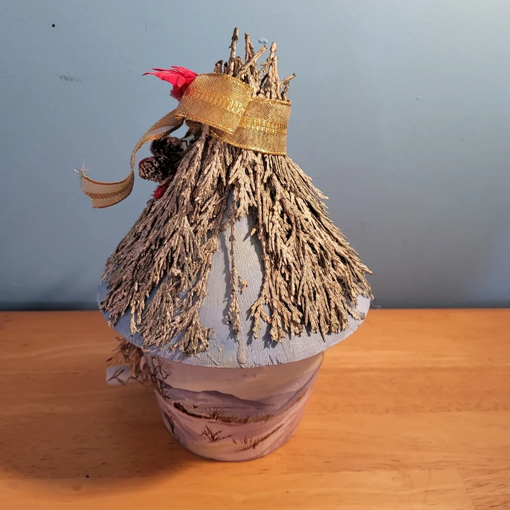 Cardinal painted Bird house decor